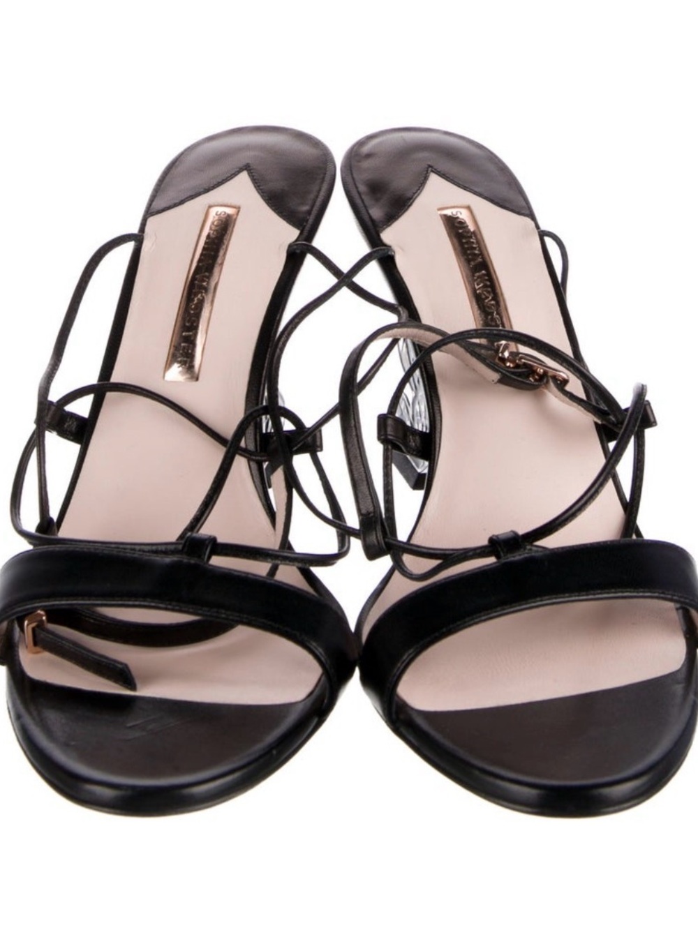 Sophia Webster Black Strappy Leather Heels